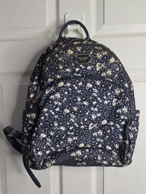 Michael Kors Navy and Cream Floral Backpack